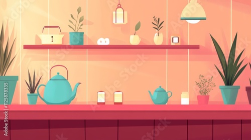 Cozy Tea Room with Warm Ambience and Relaxing Decor