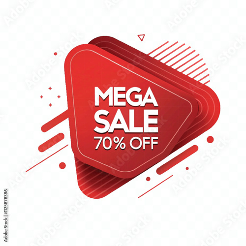 abstract 3d mega sale typography text in different style isolated on white background