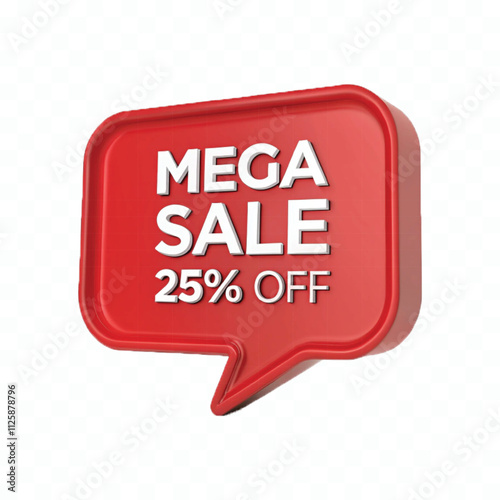 abstract 3d mega sale typography text in different style isolated on white background