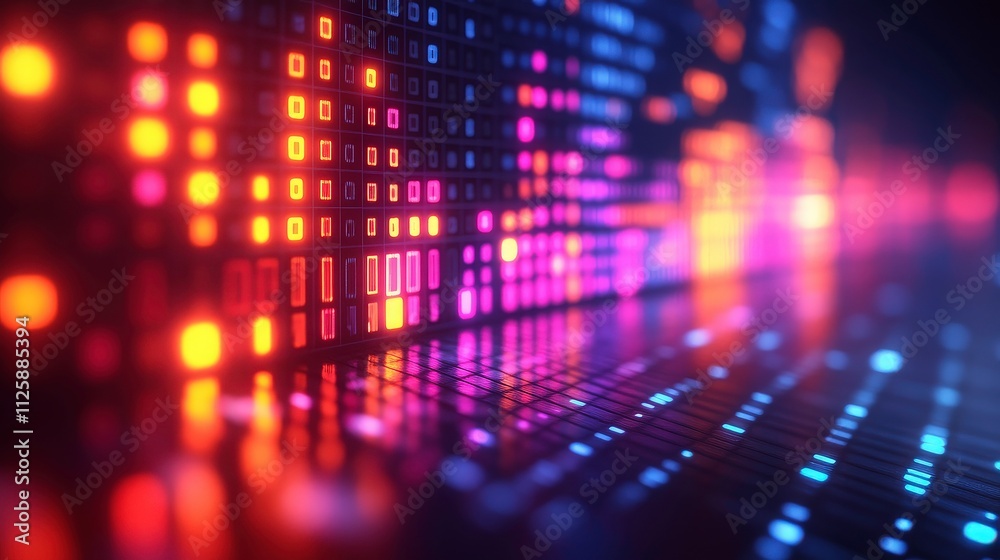 Colorful Abstract Digital Background with Bright Pixels and Glowing Lights for Creative Visual Projects and Modern Design Applications Colorful Abstract Digital Background with Bright Pixels and Glowing Lights for Creative Visual Projects and Modern Design Applications