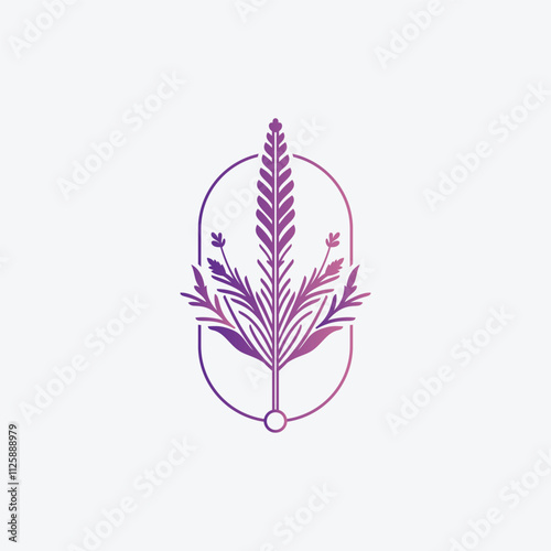 A floral bouquet silhouette Lavender for Flower and Plant Garden shop logo design