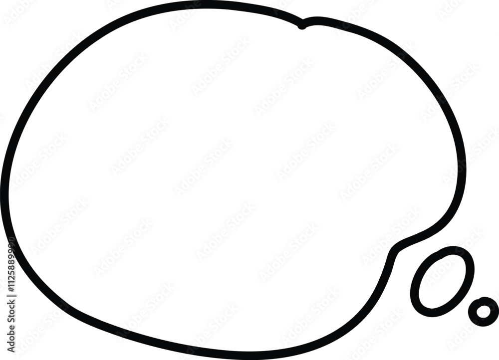 Doodle line text balloon. Speech bubble banners with empty talk, linear comic note design for banner message popup. Vector isolated icon on white background Doodle line text balloon. Speech bubble banners with empty talk, linear comic note design for banner message popup. Vector isolated icon on white background