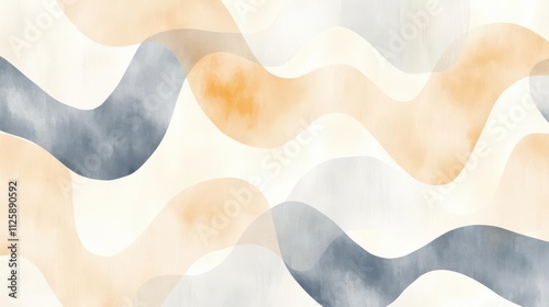 Wallpaper Mural Abstract wave pattern featuring soft colors in a fluid design. Torontodigital.ca