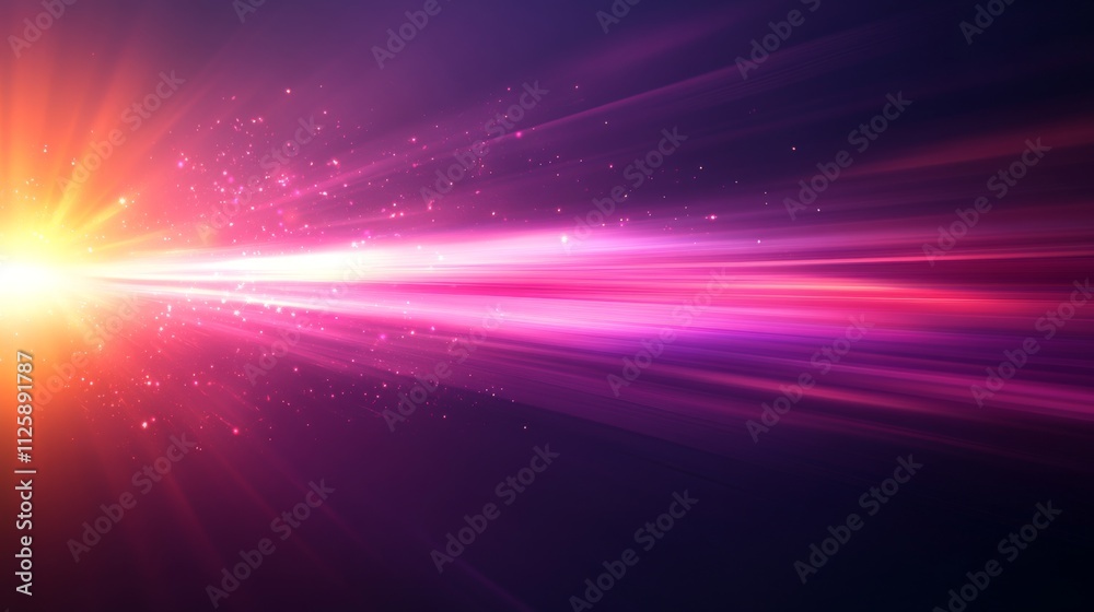 Abstract glowing light streaks with vibrant colors on a dark background