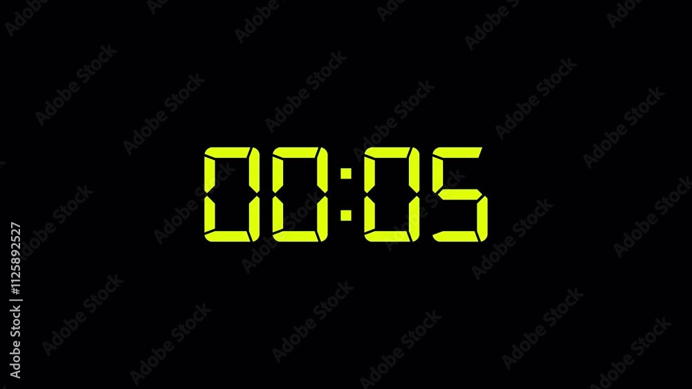  Digital countdown timer ten seconds animation from 10 to 0 seconds on transparent background with alpha channel, 10 second countdown timer, Digital Countdown video