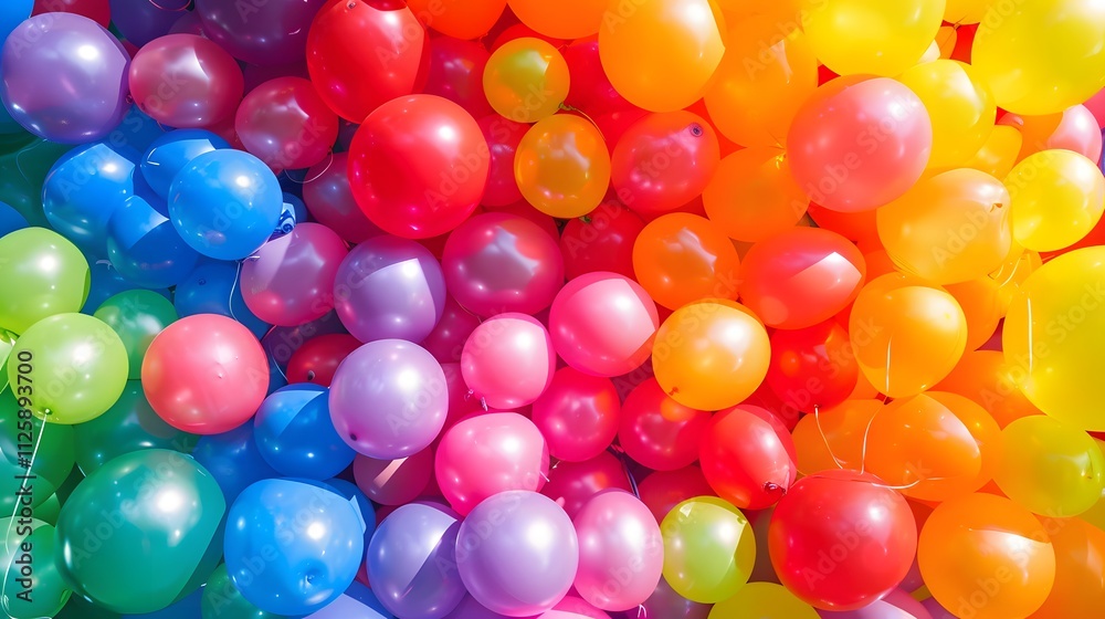 Colorful balloons in a gradient pattern.