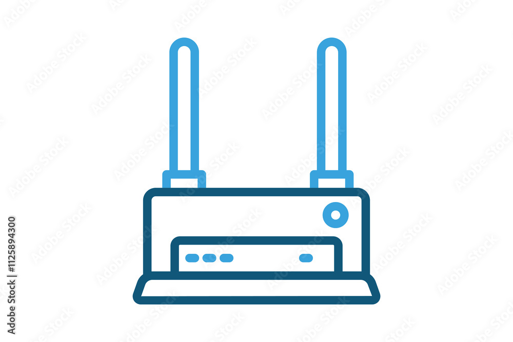 Router icon. line icon style. icon related to IT. network elements vector illustration Router icon. line icon style. icon related to IT. network elements vector illustration