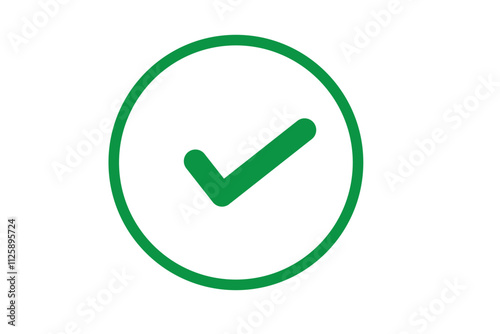 Checkmark icons tick and cross sign green check mark and red x cross on white background. Circle shape yes correct and no wrong button vector illustration graphic