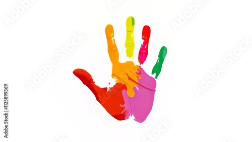 Handprint rainbow art for little artists.  Fun, colorful, and easy to do.