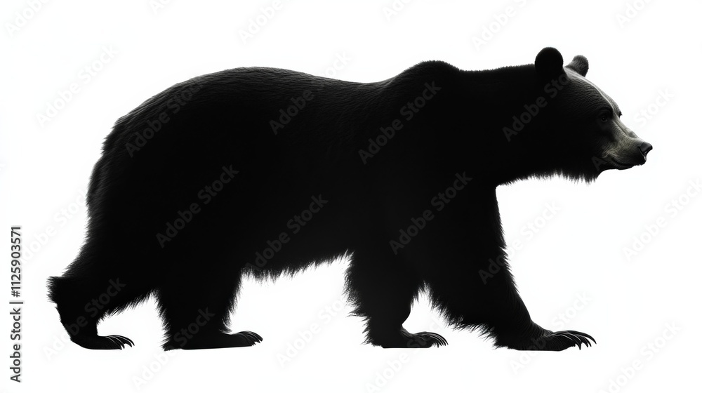 Fototapeta premium silhouette of a bear walking in profile