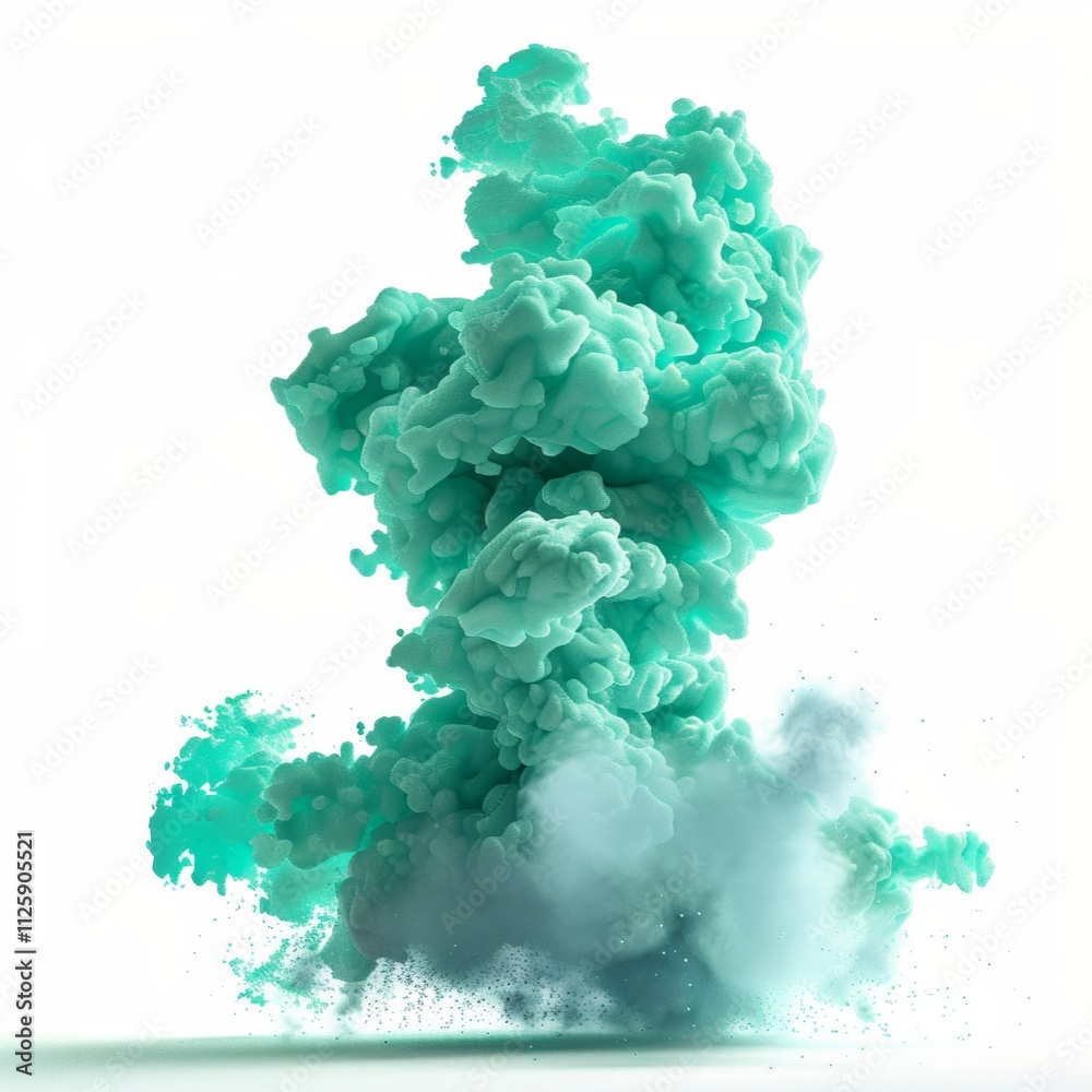 A vibrant smoke eruption, sea green and mint green A vibrant smoke eruption, sea green and mint green