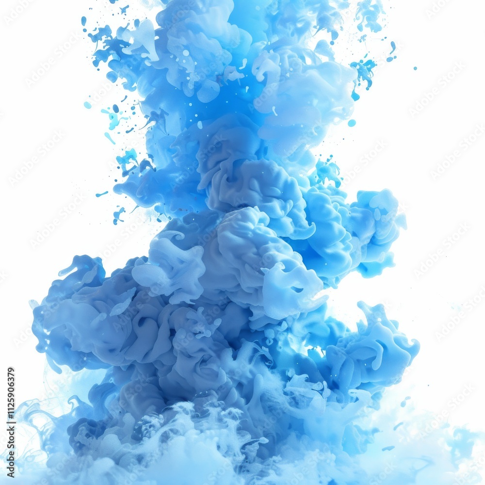 A vibrant smoke eruption, sky blue and baby blue A vibrant smoke eruption, sky blue and baby blue