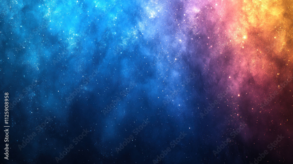 Naklejka premium Blue background with gradient transitions from aqua to indigo, with faint glowing specks