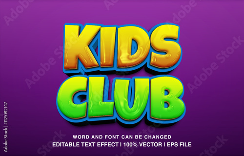 editable 3d bold kids club