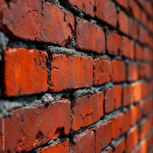 Photographic red brick wall, synthetically produced. photo