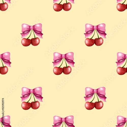 hand painted red cherry background