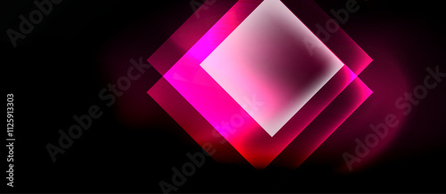 Dark neon colors with glass square shapes