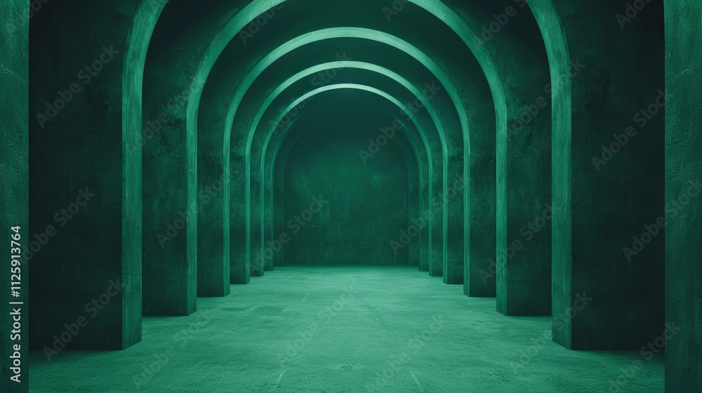 Mystical green archway interior