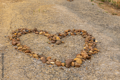 Hearts made of stones on the Camino de Santiago