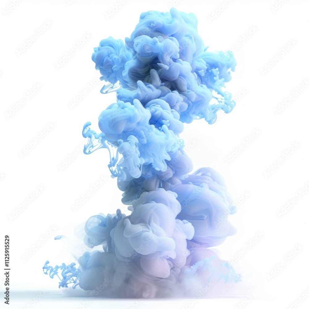 A vibrant smoke plume, sky blue and baby blue A vibrant smoke plume, sky blue and baby blue