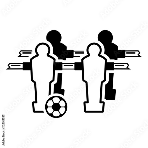 Foosball icon.Table football, also known as foosball or table soccer, is a tabletop game loosely based on association football isolated on background vector illustration. photo