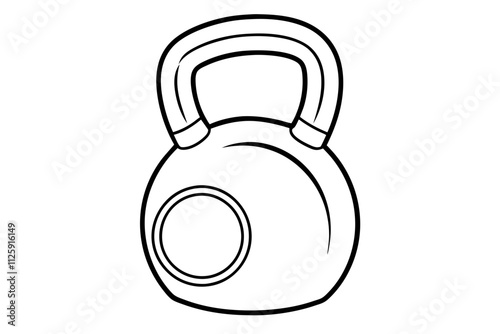 A kettlebell with a grip handle line art illustration