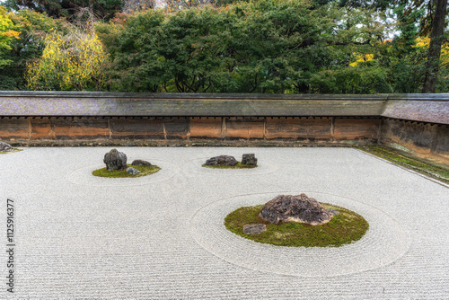 Zen rock garden in Ryoanji