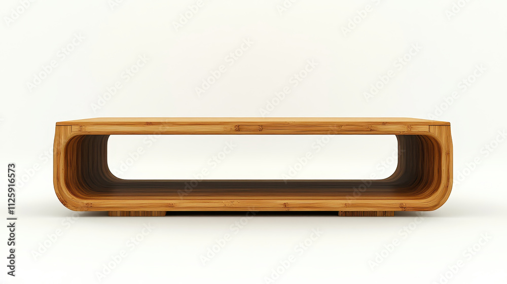 bamboo eco-friendly furniture Concept. Sleek bamboo TV stand, eco friendly entertainment unit
