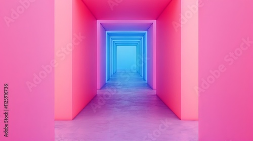 Vibrant hallway with neon colors