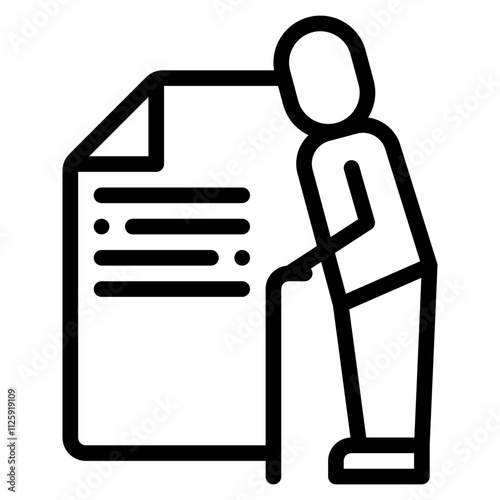 pension plan outline icon and illustration