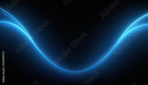 Abstract blue wave on black background illustration for your design