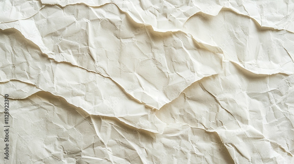 Obraz premium Abstract Texture of Deeply Creased and Crumpled Off-White Paper