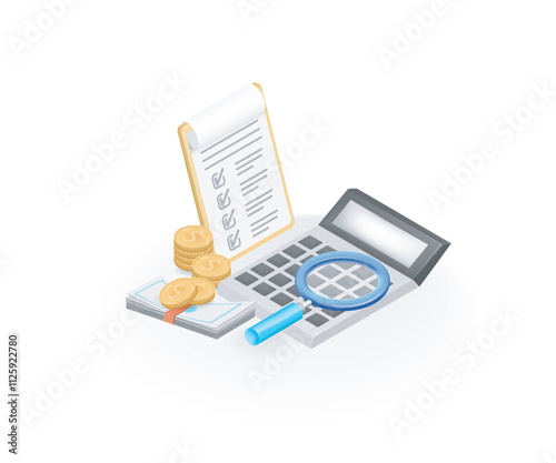 Personal financial management and revenue calculation concept