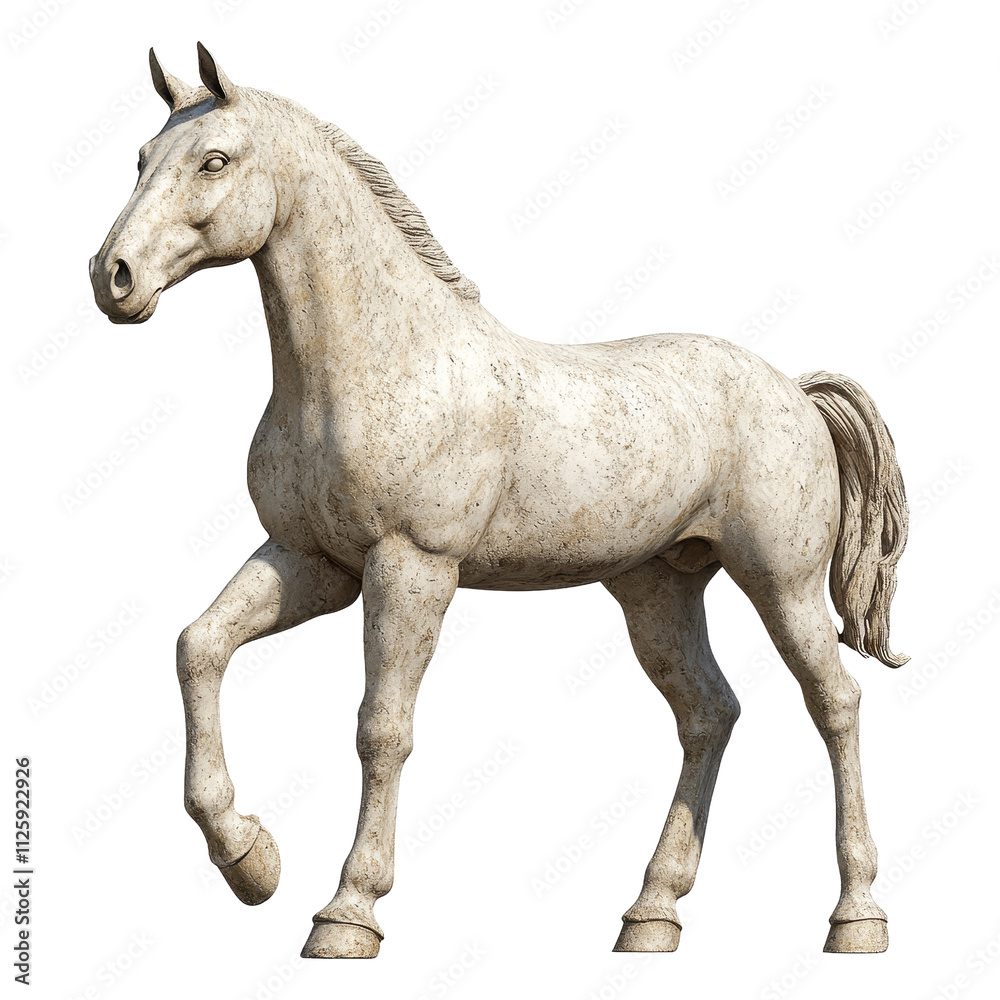 Elegant isolated horse sculpture front view artistic concept for visual impact Elegant isolated horse sculpture front view artistic concept for visual impact