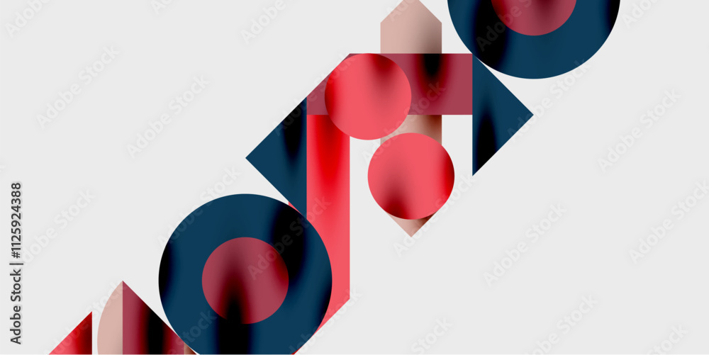 Detailed composition of circles, semicircles, and triangles with glossy effects and smooth gradients. A sleek and modern vector design for creative and tech-inspired projects Detailed composition of circles, semicircles, and triangles with glossy effects and smooth gradients. A sleek and modern vector design for creative and tech-inspired projects