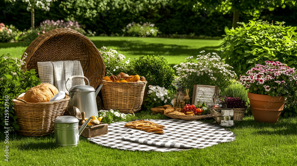 Garden Flowers and Plants on a Sunny Background Garden Flowers and Plants on a Sunny Background