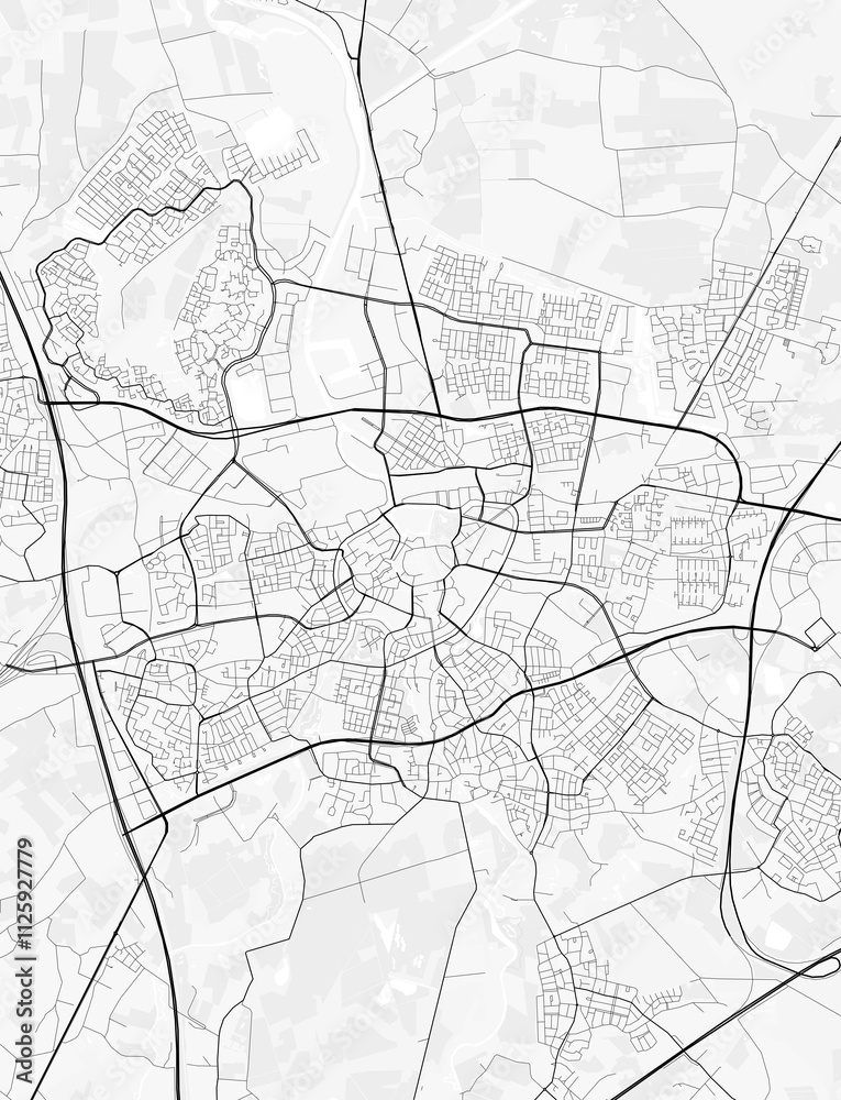 Map of Breda, Netherland. Perfect for posters, printing, wallpaper, and home decor. Contains information on places of interest, roads, toll roads, rivers, mountains, parks, etc Map of Breda, Netherland. Perfect for posters, printing, wallpaper, and home decor. Contains information on places of interest, roads, toll roads, rivers, mountains, parks, etc