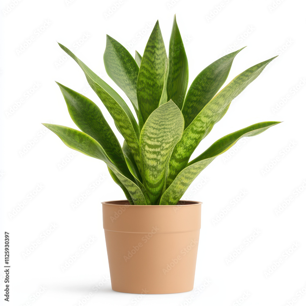 vibrant snake plant with sharp variegated leaves in pot vibrant snake plant with sharp variegated leaves in pot