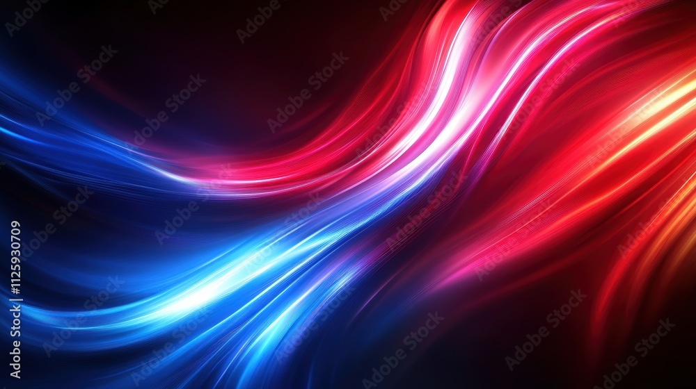 Abstract flowing lines in red and blue create a dynamic visual effect. Abstract flowing lines in red and blue create a dynamic visual effect.