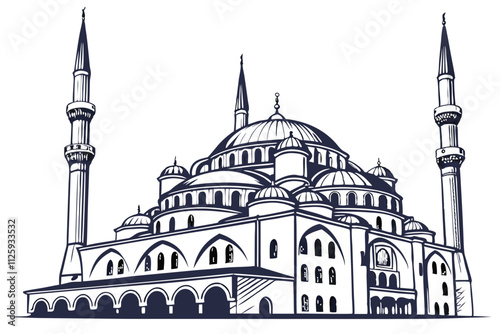 muslim mosque white background F