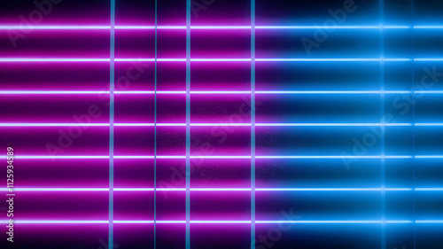 Vibrant neon lines in pink and blue tones. photo