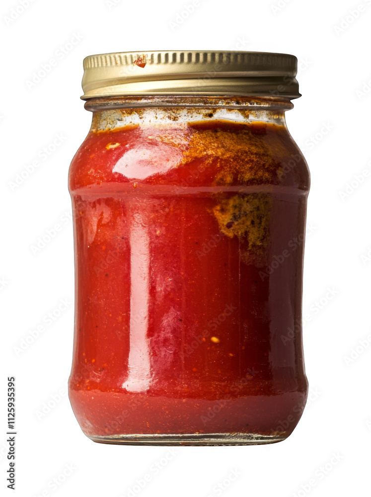 Jar of Tomato Sauce with Golden Lid Jar of Tomato Sauce with Golden Lid