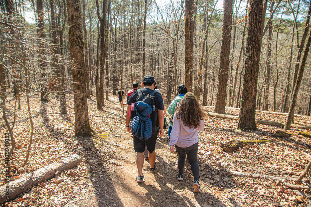 The woods speak in rustling leaves and the crunch of the trail, Red Top Mountain State Park, Acworth, Georgia, United States of America