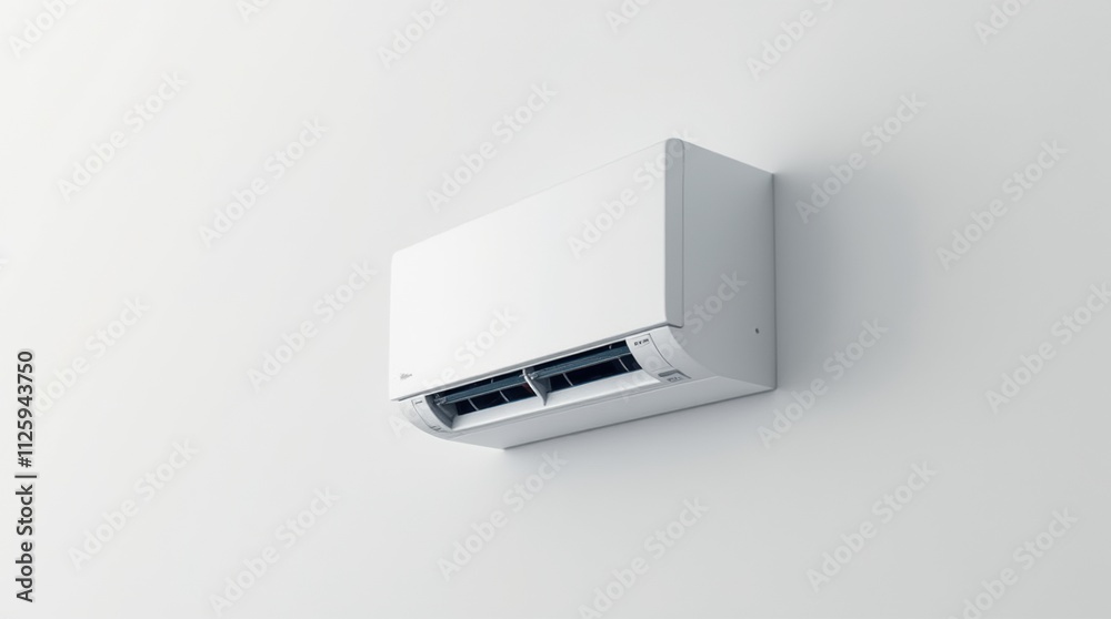 compact cooling system unit, emphasizing simplicity and efficiency, ideal for contemporary homes seeking effective climate control solutions, isolated on white compact cooling system unit, emphasizing simplicity and efficiency, ideal for contemporary homes seeking effective climate control solutions, isolated on white