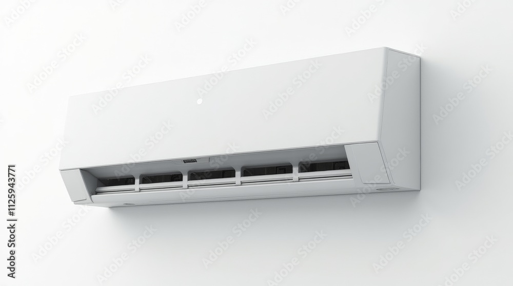 compact cooling system unit, emphasizing simplicity and efficiency, ideal for contemporary homes seeking effective climate control solutions, isolated on white compact cooling system unit, emphasizing simplicity and efficiency, ideal for contemporary homes seeking effective climate control solutions, isolated on white