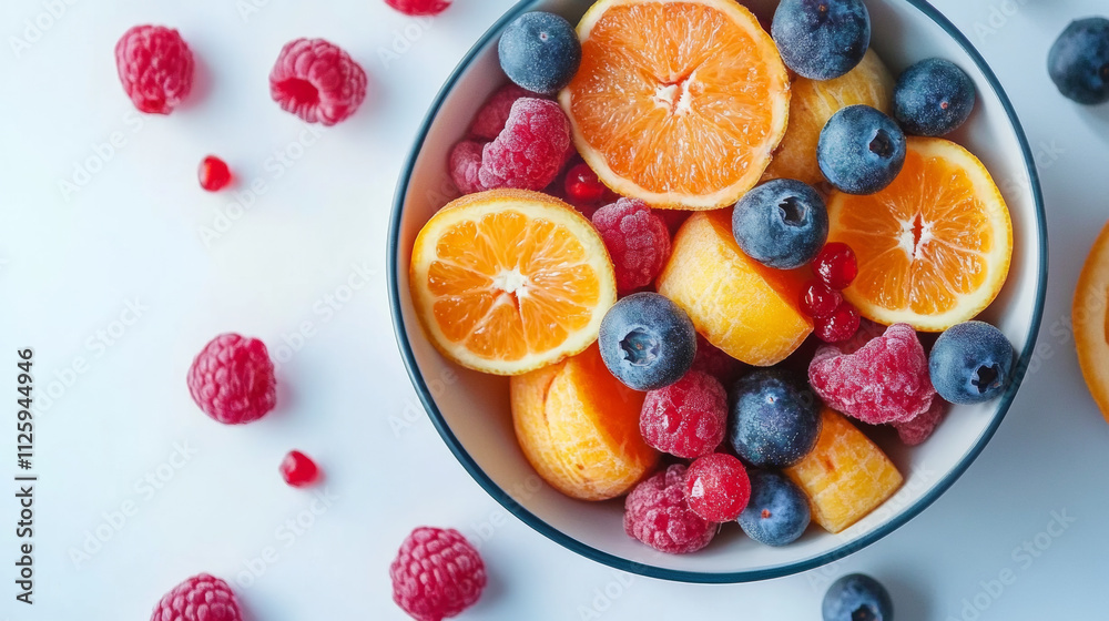 Fresh fruits in bowl create vibrant and healthy display