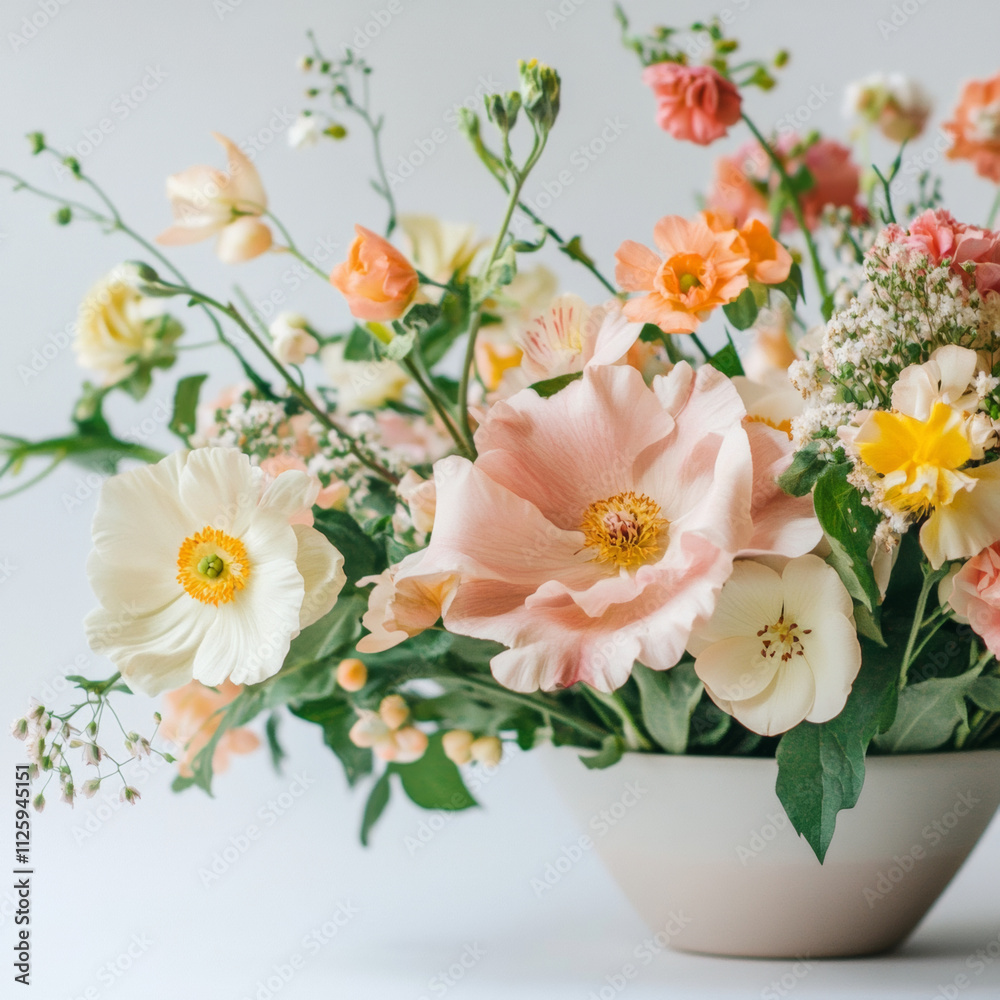 Obraz premium beautiful flower arrangement featuring soft pastel colors and delicate blooms