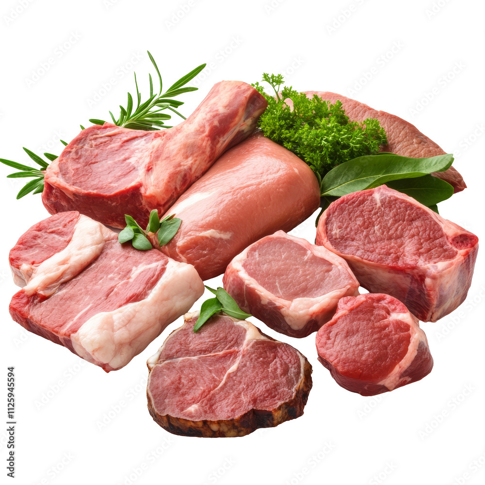 Fresh cuts of meat showcase butcher shop food photography clean environment close-up view culinary delights Fresh cuts of meat showcase butcher shop food photography clean environment close-up view culinary delights
