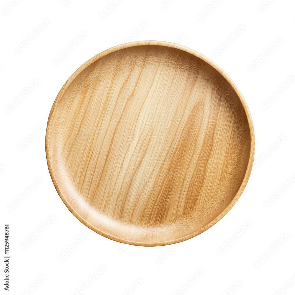 Wooden serving plate on transparency background kitchenware minimalist design white environment top view concept Wooden serving plate on transparency background kitchenware minimalist design white environment top view concept