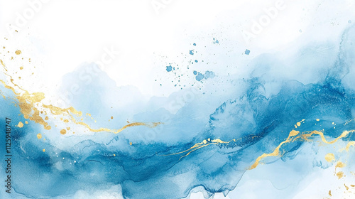 Fototapeta Naklejka Na Ścianę i Meble -  Serene abstract light sky blue watercolor background